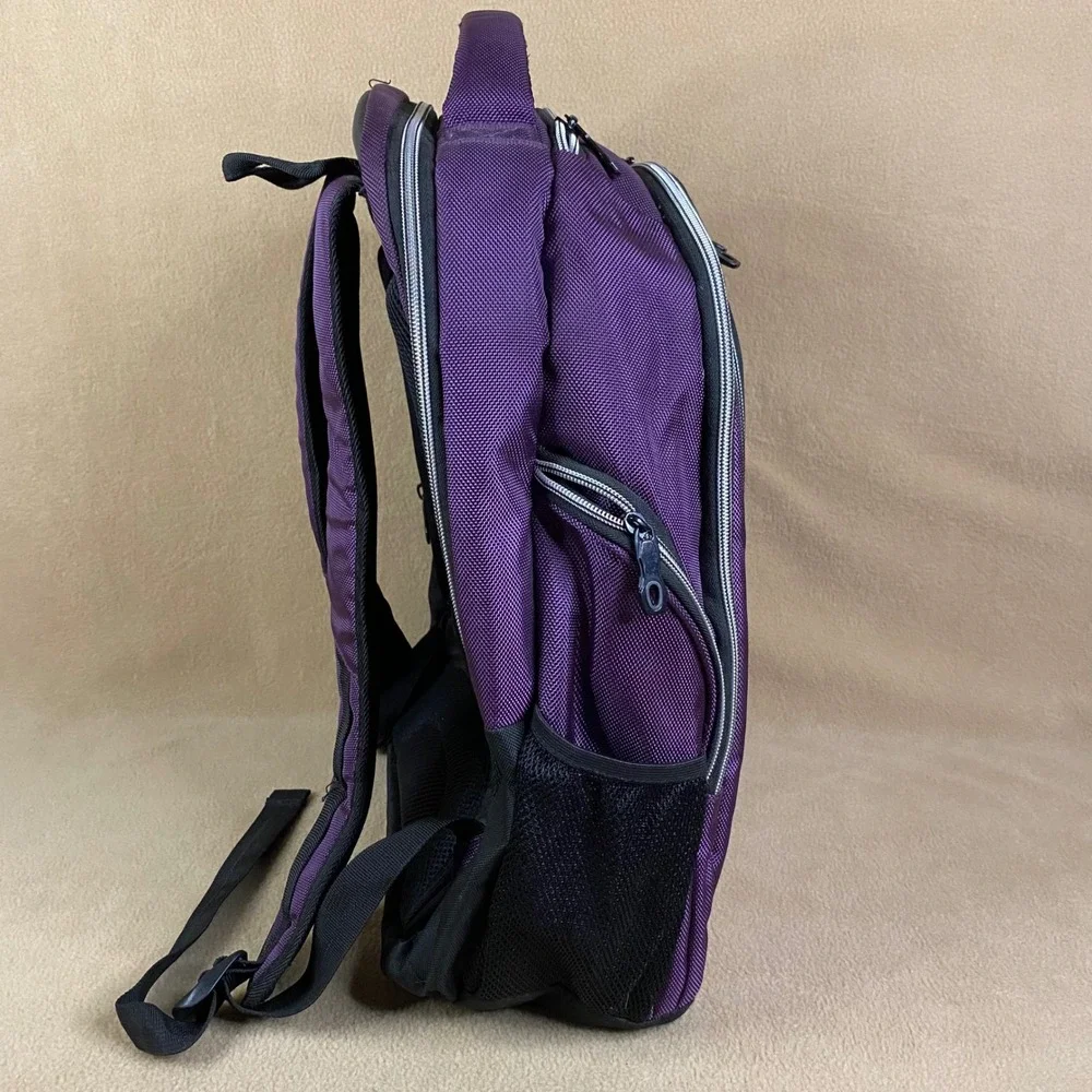 Travel Right Purple Backpack Laptop Bag Travel School Work‎ USB Port Pockets EUC